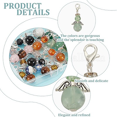 Украшение подвески из натурального драгоценного камня ангела HJEW-GO00033-1