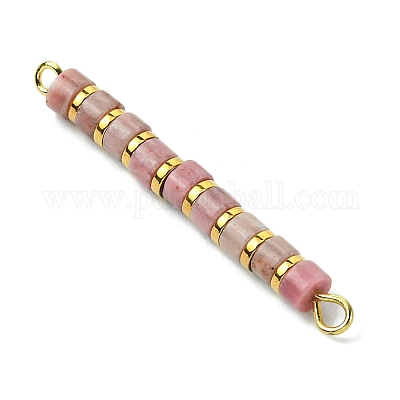 Подвески-коннекторы Heishi из натурального родонита и гальванизированного синтетического немагнитного гематита PALLOY-JF03291-07-1