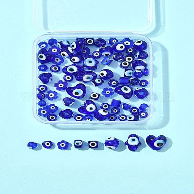 80шт 8 стиля бусины ручной работы лэмпворк «Сглаз» LAMP-FS0001-38B-1