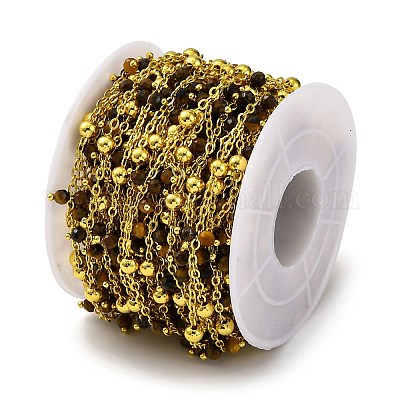 Граненые цепочки из натурального тигрового глаза ручной работы CHC-L050-02G-11-1