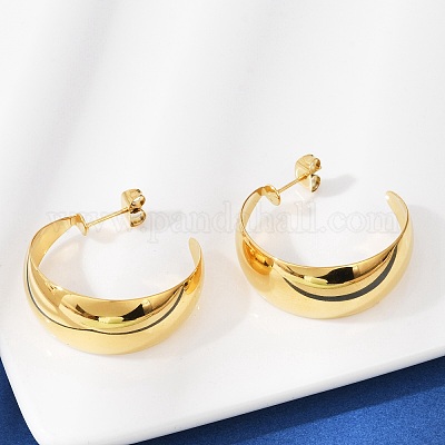 Серьги-гвоздики из нержавеющей стали 304 EJEW-G423-34B-G-1