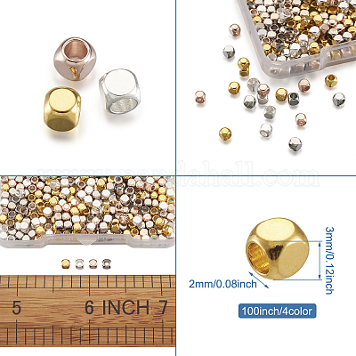 Латунные кубические бусины-проставки KK-PJ0001-02-1