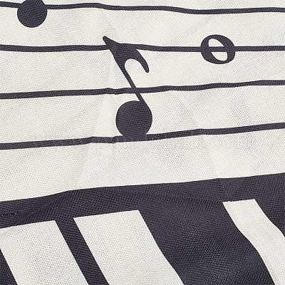 Льняная скатерть с узором фортепиано AJEW-WH0528-69B-1