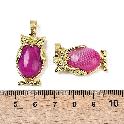 Подвеска из натурального полосчатого агата (окрашенного и нагретого) KK-F887-02G-10-1