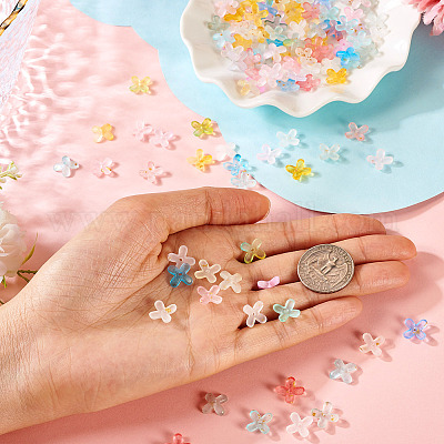 40 г двухцветных матовых акриловых бусин MACR-TA0002-33-1