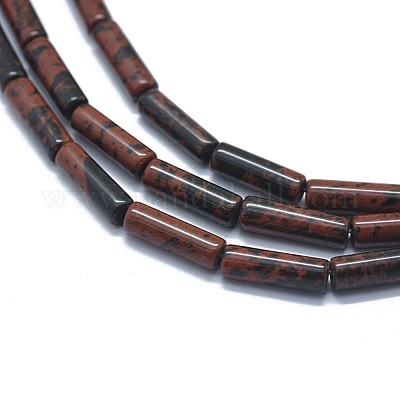 Натурального красного дерева обсидиана бисер нитей G-F631-D01-1