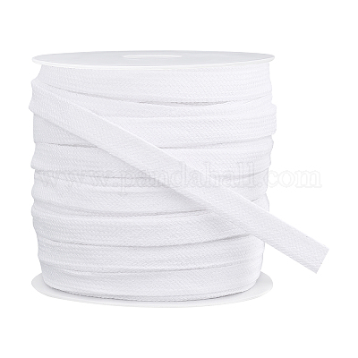 Wholesale BENECREAT 25m White Flat Drawstring Cord 