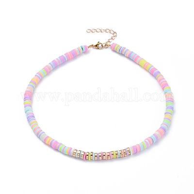 Колье из бисера ручной работы из полимерной глины хэйши NJEW-JN02890-03-1