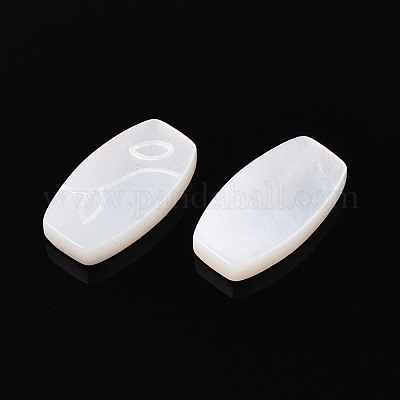Натуральный белый кабошоны оболочки BSHE-T014-18-1