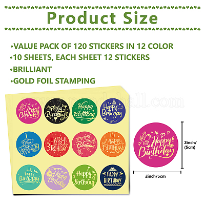 Бумажные самоклеящиеся наклейки с тиснением золотой фольгой DIY-WH0434-003-1