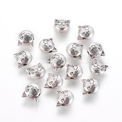 30 pezzi di perline a forma di gatto 8 mm perline distanziatore
