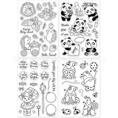 Wholesale GLOBLELAND 4 Sheets Fairytale Animals Stamps Hedgehog Panda  Ladybug Gnome Magic Cat Silicone Clear Stamp Seals for Cards Making DIY  Scrapbooking Photo Journal Album Decoration 