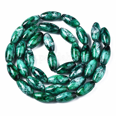 Выпечка окрашенные стеклянные бусины пряди DGLA-S115-22x10mm-S59-1