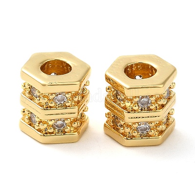 Стойки обшивки латунь кубического циркония бусы KK-Z033-27G-1