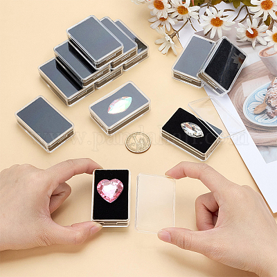 Прямоугольные коробки для хранения драгоценных камней из пластика PS CON-WH0095-140B-02-1