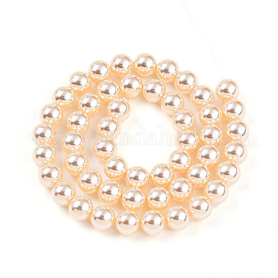 УФ-покрытие перламутровые стеклянные жемчужные бусины нити GLAA-F128-01B-T8-1