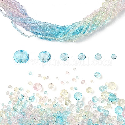 6 стиль градиент цвета прозрачные окрашенные стеклянные бусины нити DGLA-YW0001-28U-1