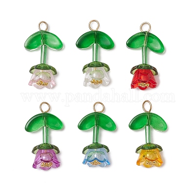 Прозрачные акриловые колпачки для бусин с ромашковыми разделительными бусинами в тибетском стиле PALLOY-JF03630-1