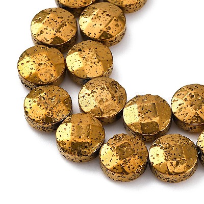 Гальванические бусины из натуральной лавы G-A256-F01-01E-1