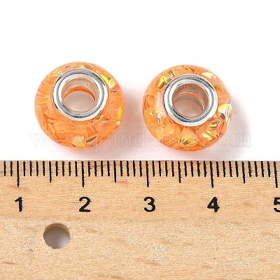 Прозрачные европейские бусины-рондель из смолы RESI-S023-21-1