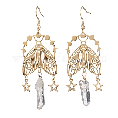 Серьги-подвески в виде насекомых из нержавеющей стали 304 EJEW-JE06681-02-1