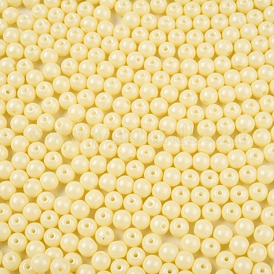 Непрозрачная выпечка окрашены стеклянные бусины DGLA-T004-02C-1