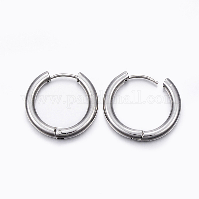 Серьги-кольца Huggie Hoop из нержавеющей стали 202 EJEW-F111-18mm-P01-1