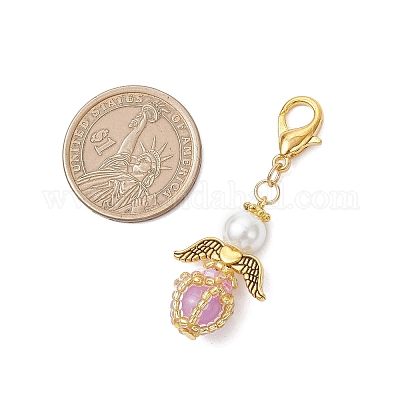 Подвески из светящегося акрила и стеклянных бусин ручной работы HJEW-MZ00379-01-1