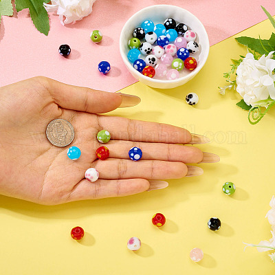 40шт 8 цвета бусины лэмпворк ручной работы LAMP-TA0001-54B-1