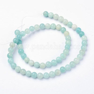 Круглые бусы из амазонита из натуральных цветов G-L374-03-6mm-1
