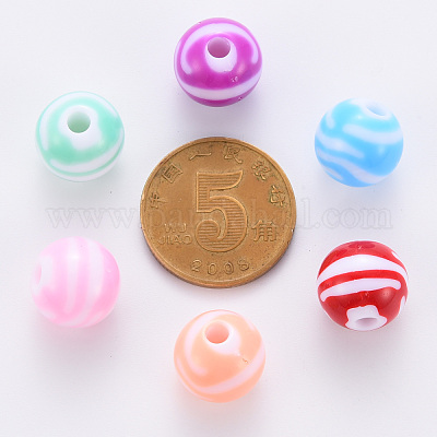 Непрозрачные полосатые акриловые бусины MACR-S373-27A-1