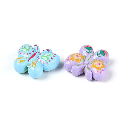 Печатные непрозрачные акриловые бусины&nbsp;MACR-N018-10-1