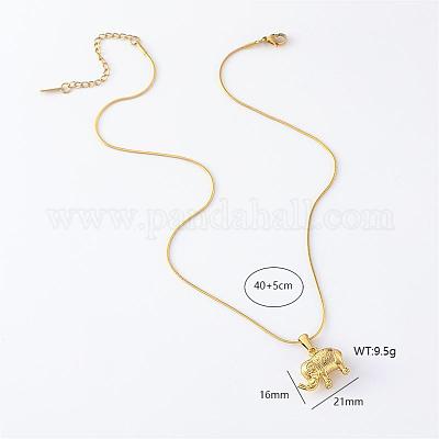 3 шт. европейские ожерелья из нержавеющей стали с подвеской в виде слона для женщин UW0184-1