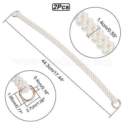 Пластиковая имитация жемчуга с бусинами 3 ряд лямок для сумок AJEW-WH0329-24-1