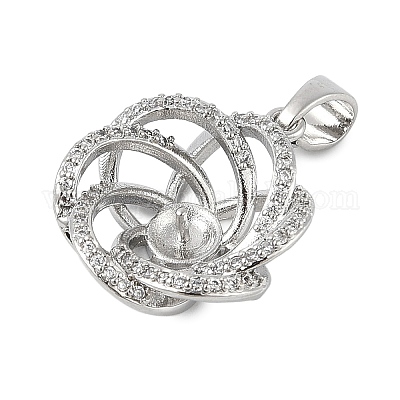 Латунные микро-паве прозрачные кубические цирконии европейские подвески-шармы KK-K297-54P-1