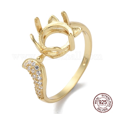 925 кольцо-манжета из стерлингового серебра с микропаве и фианитами STER-NH0001-41G-1