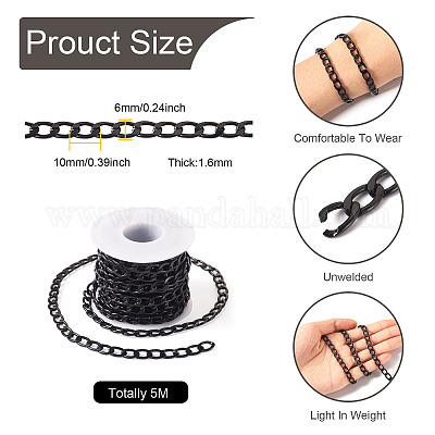 Цепи панцирные граненые из оксидированного алюминия длиной 5 м&nbsp;CHA-TA0001-23-1