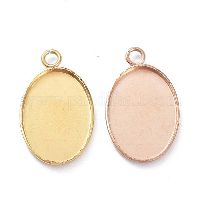 Сеттинги кулон кабошон из нержавеющей стали STAS-XCP0001-38-1