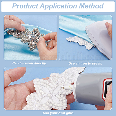 Нашивки со стразами из цветочного стекла FIND-FG0003-32-1