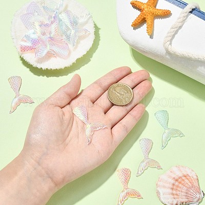 30шт 4 цвета светящиеся прозрачные кабошоны из смолы RESI-CJ0003-57-1