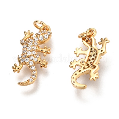 Латунные микропаве прозрачные подвески с фианитом ZIRC-O036-46G-1