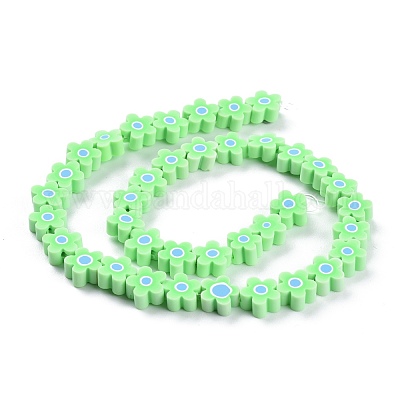 Нити из полимерной глины с цветочными бусинами ручной работы CLAY-M003-07B-1