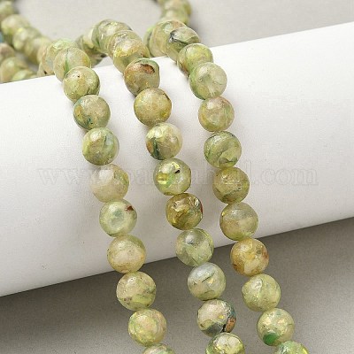 Нити из окрашенных натуральных доломитовых бусин G-D337-8mm-D02-1