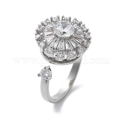 Плоские круглые вращающиеся открытые манжетные кольца для женщин&nbsp;LS-RJEW-S402-08P-1