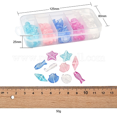 Wholesale 50G 5 Colors Craft Style Transparent Acrylic Beads 