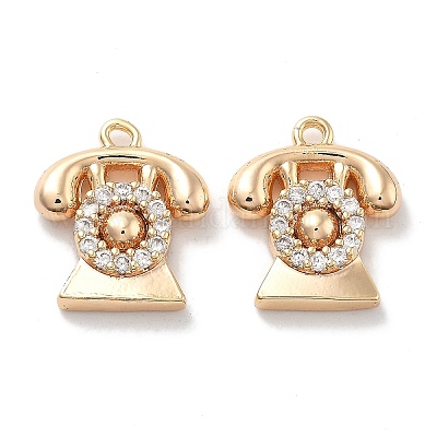 Подвески из латуни с покрытием из прозрачного кубического циркония KK-M102-14G-A-1