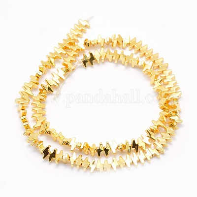 Гальванизировать немагнитных синтетический гематит бисер пряди G-L485-19-G-1