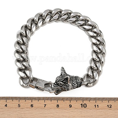 Браслеты из кубинской цепи из нержавеющей стали 304 для мужчин BJEW-I321-01ASP-1