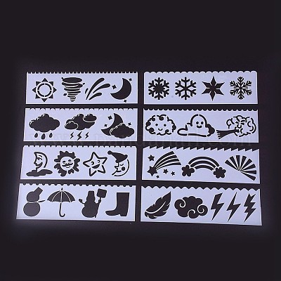 Мультяшный пластиковый полый трафарет для рисования для детей-подростков DIY-F025-E03-1