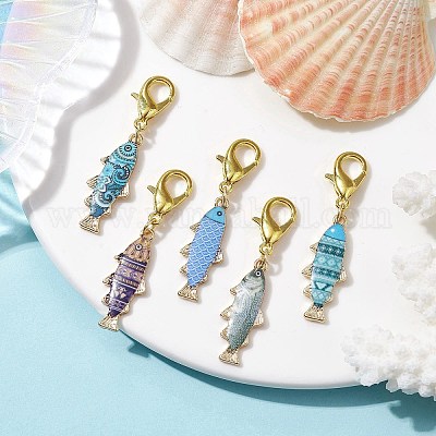 Украшения с подвесками из эмали из рыбьего сплава HJEW-JM01639-1